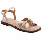 Greek Leather Rose gold Cushioned Insole Buckle Strap Sandals "Cybelle" - EMMANUELA handcrafted for you®