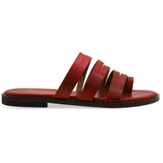 Greek Leather Red Cushioned Insole Strappy Sandals "Aphrodite" - EMMANUELA handcrafted for you®