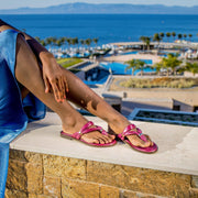 Greek Leather Purple Cushioned Insole Thong Sandals "Erato" - EMMANUELA handcrafted for you®