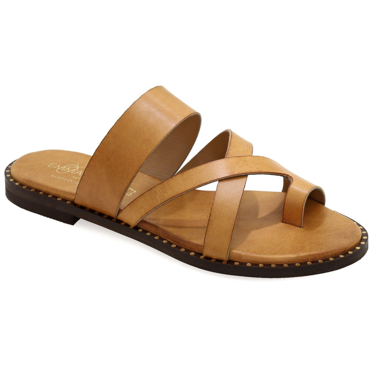 Greek Leather Beige Cushioned Insole Toe Ring Sandals "Thalia" - EMMANUELA handcrafted for you®