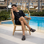 Greek Leather Beige Fisherman's Sandals with Arch Support "Menelaus" - EMMANUELA handcrafted for you®