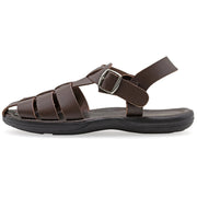 Greek Leather Brown Fisherman's Sandals with Arch Support "Menelaus" - EMMANUELA handcrafted for you®