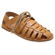 Greek Leather Beige Fisherman's Sandals with Laces for Men "Bacchus" - EMMANUELA handcrafted for you®