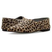 Greek Leather Leopard Flat Slip on Pointy Leopard Mules - EMMANUELA handcrafted for you®