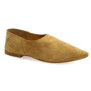 Greek Leather Brown Suede Flat Slip on Pointy Mules - EMMANUELA handcrafted for you®