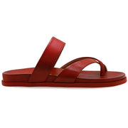 Greek Leather Red Flatform Split Toe Sandals with Arch Support "Leto" - EMMANUELA handcrafted for you®