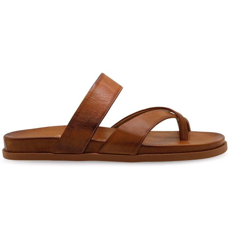 Greek Leather Brown Flatform Split Toe Sandals with Arch Support "Leto" - EMMANUELA handcrafted for you®