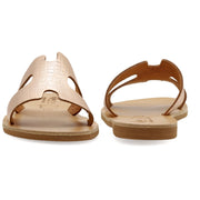 Greek Leather Mustard H-Band Sandals "Andromeda" - EMMANUELA handcrafted for you®