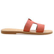 Greek Leather Coral H-Band Sandals "Andromeda" - EMMANUELA handcrafted for you®