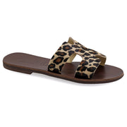 Greek Leather Leopard H-Band Snake Skin Sandals "Andromeda" - EMMANUELA handcrafted for you®
