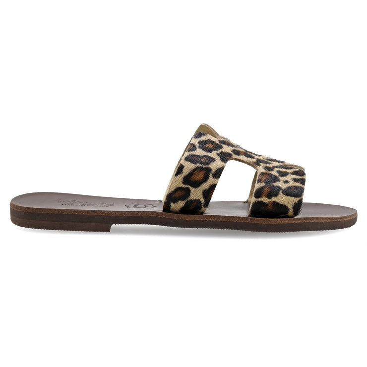 Greek Leather Coral H-Band Zebra Sandals "Andromeda" - EMMANUELA handcrafted for you®